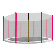 Ochranná sieť na trampolínu s celkovým priemerom 366 cm na 8 tyčí AGA MR1512OUT-8Pink - ružová Preview