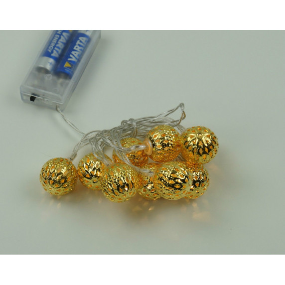 Vianočné LED osvetlenie 10 zlatých gúľ Linder Exclusiv LK022GB - teplá biela