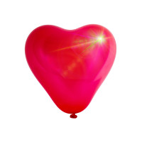 Latexový balónik v tvare srdca s LED diódou 25 cm Aga4Kids - červený 