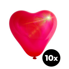 Latexový balónik v tvare srdca s LED diódou 25 cm 10 ks Aga4Kids - červený Preview