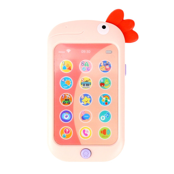 Detský telefón so zvukovými efektmi Aga4Kids MR1392-Pink - kohút ružový