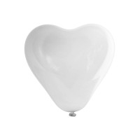 Latexový balónik v tvare srdca 25 cm 10 ks Aga4Kids - biely 
