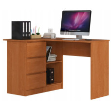 Rohový písací stôl ľavý 124 x 85 x 77 cm AKORD CLP - jelša Preview