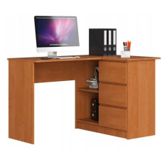 Rohový písací stôl pravý 124 x 85 x 77 cm AKORD CLP - jelša Preview