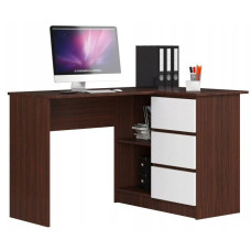 Rohový písací stôl pravý 124 x 85 x 77 cm AKORD CLP - wenge/biely Preview