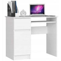 Písací stôl ľavý 90 x 55 x 77 cm AKORD Pixel - biely 