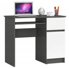 Písací stôl pravý 90 x 55 x 77 cm AKORD Pixel - grafitovo sivý/biely Preview