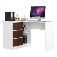 Rohový písací stôl ľavý 124 x 85 x 77 cm AKORD CLP - biely/wenge Preview
