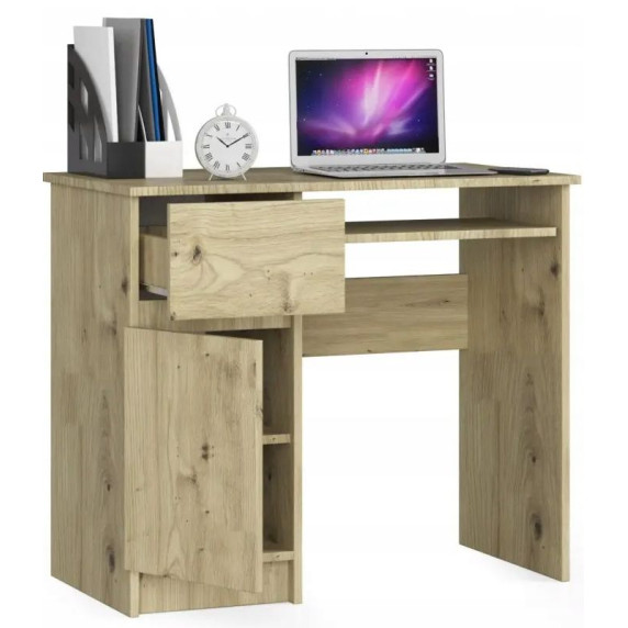 Písací stôl ľavý 90 x 55 x 77 cm AKORD Pixel - dub artisan