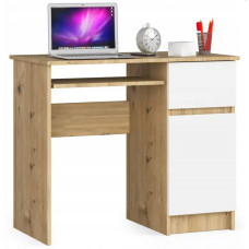 Písací stôl pravý 90 x 55 x 77 cm AKORD Pixel - dub artisan/biely Preview