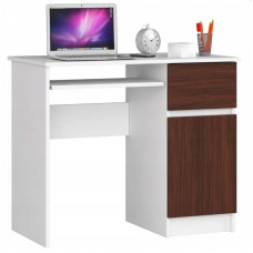 Písací stôl pravý 90 x 55 x 77 cm AKORD Pixel - biely/wenge Preview
