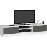 TV stolík 160 cm AKORD CLP - biely/sivý 