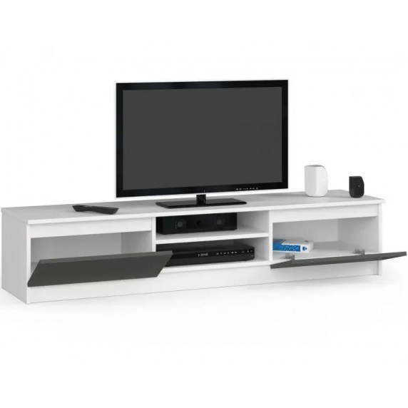TV stolík 160 cm AKORD CLP - biely/sivý