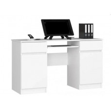 Písací stôl s 2 zásuvkami a 2 skrinkami 135 x 50 x 77 cm AKORD CLP - biely Preview
