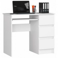 Písací stôl pravý 90 x 77 x 50 cm Inlea4Home  - biela Preview
