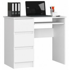 Písací stôl ľavý 90 x 77 x 50 cm Inlea4Home  - biela Preview