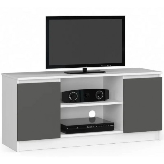 TV stolík 120 cm AKORD CLP - biely/grafitovo sivý