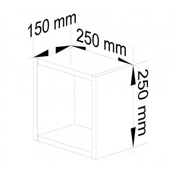 Nástenné police v tvare kocky 25 x 25 cm 3 kusy - Wenge