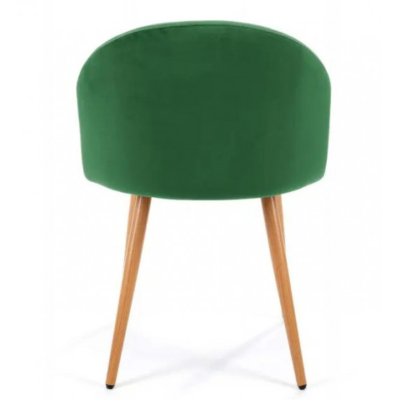 Velúrová stolička v škandinávskom štýle 4 ks - tmavozelená
