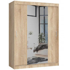 Šatníková skriňa s posuvnými dverami a zrkadlom 150 x 200 x 60 cm AKORD CLP - dub sonoma Preview