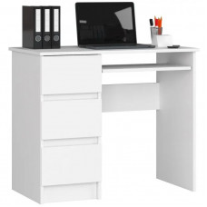 Písací stôl ľavý 90 x 77 x 50 cm Inlea4Home A-6 CLP LEWE - biela Preview