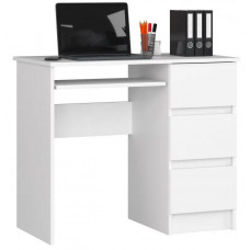 Písací stôl pravý 90 x 77 x 50 cm Inlea4Home A-6 CLP PRAWE - biela Preview