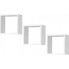 Nástenné police v tvare kocky 25 x 25 cm 3 kusy - biele Preview