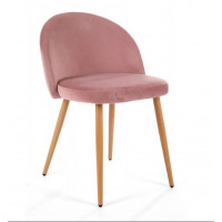 Velúrová stolička v škandinávskom štýle 4 ks - ružová 