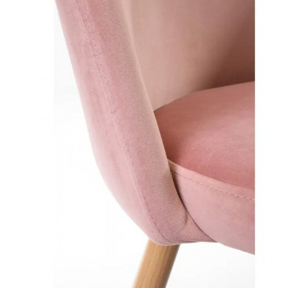 Velúrová stolička v škandinávskom štýle 4 ks - ružová