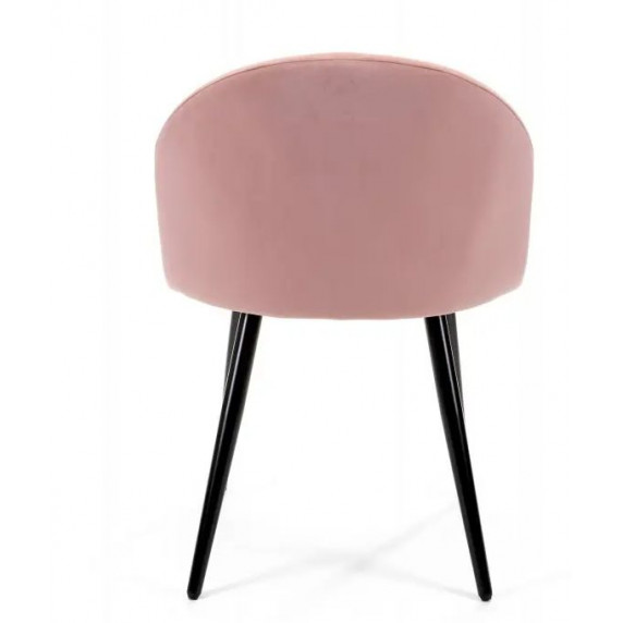 Velúrová prešívaná stolička 4 ks - ružová