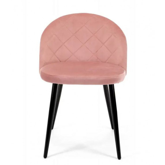 Velúrová prešívaná stolička 4 ks - ružová