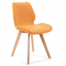 Stolička s drevenými nožičkami 4 ks - oranžová Preview