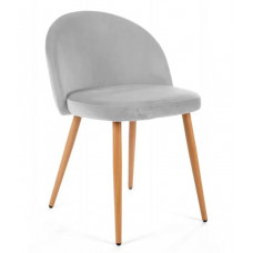 Velúrová stolička v škandinávskom štýle 4 ks - sivá Preview