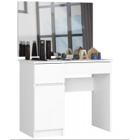 Toaletný stolík so zrkadlom ľavý P-2 / SL 90 x 77 x 50 cm AKORD - biely 