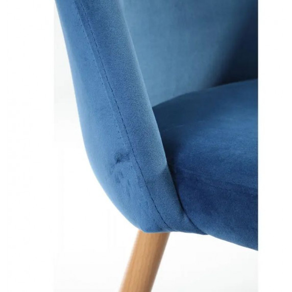 Velúrová stolička v škandinávskom štýle 4 ks - modrá