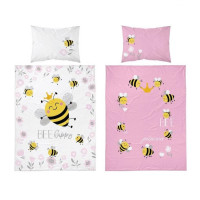 Detské posteľné obliečky 135 x 100 cm - včielky ružové 