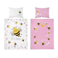 Detské posteľné obliečky 135 x 100 cm - včielky ružové Preview