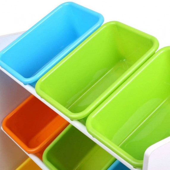 Organizér na hračky s plastovými boxami - multicolor