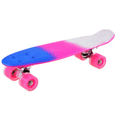 Skateboard 55 cm s LED kolieskami FISZKA - trojfarebný Preview