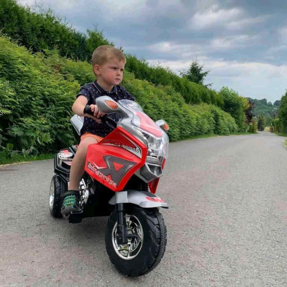 Detská elektrická motorka Baby Mix RACER - biela