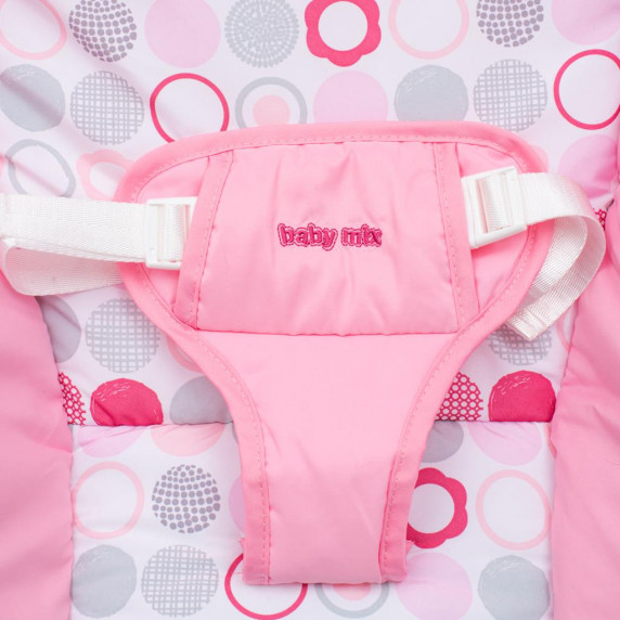 Multifunkčné hojdacie lehátko pre miminko Baby Mix - ružovo-biele