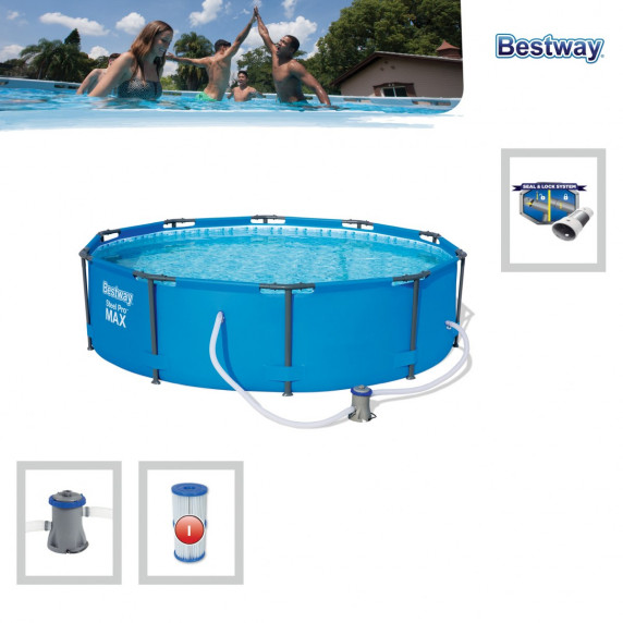 Rodinný bazén 366 x 76 cm BESTWAY 56416 Steel Pro Max + kartušová filtrácia