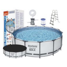 Bazén s konštrukciou 457 x 122 cm BESTWAY 56438 Steel Pro Max + kartušová filtrácia a schodíky Preview