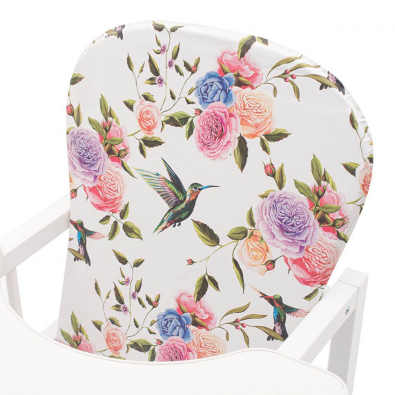 Borovicová stolička Drewex Antonín Flores - biela/kvety
