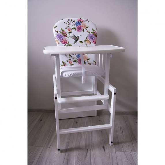 Borovicová stolička Drewex Antonín Flores - biela/kvety
