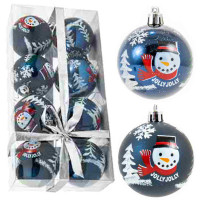 Vianočné gule 8 kusov 6 cm Inlea4Fun - tmavomodré snehuliak 