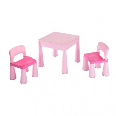 NEW BABY Detská sada stolček a dve stoličky - ružová Preview
