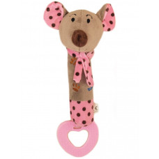 Detská pískacia plyšová hračka s hryzátkom Baby Mix - ružová myška Preview