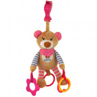 Plyšová hračka s vibráciou Baby Mix medvedík - ružový 