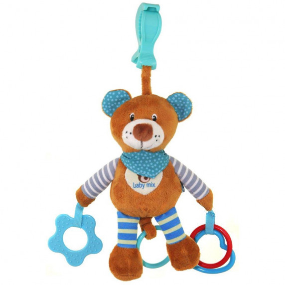 Plyšová hračka s vibráciou Baby Mix medvedík - modrý